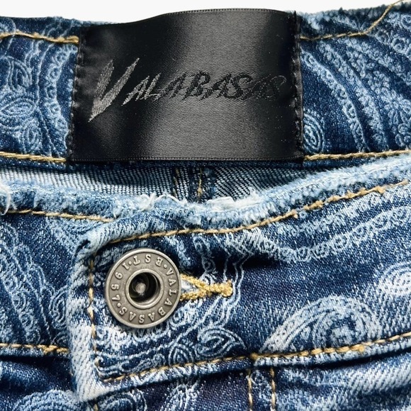 Valabasas Jeans Paisley Blue Denim Cargo Straps‎ Pants Limited Edition - Picture 4 of 8